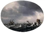 Simon de Vlieger Stormy Sea USA oil painting artist